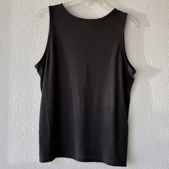 Old Navy Luxe Jersey Knit Tank Top Ribbed Dark Gray Women's Size L Sleeveless - Picture 10 of 12
